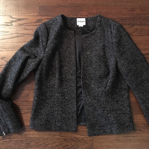 De Rigueur black and white wool blazer - Picture 1 of 2